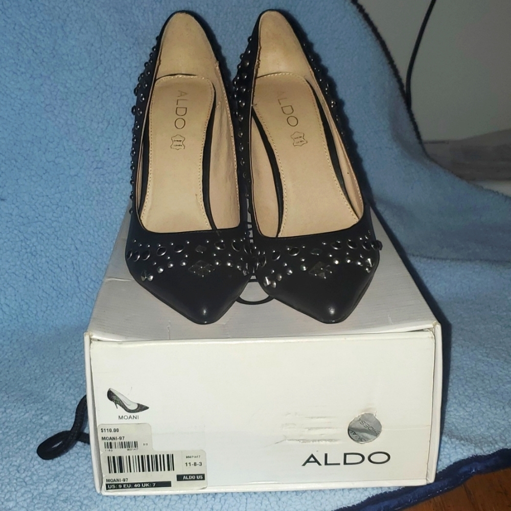 NWT Aldo Leather Studded Heels